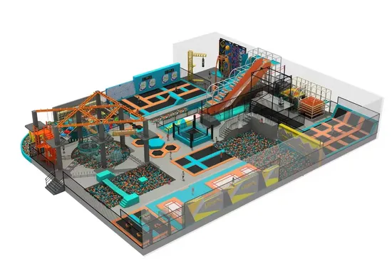 Adventure Zone Indoor Playground with Trampoline Obstacle Course for Kids 