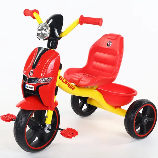 Three Wheels Red Color with Front Light Kids Tricycle 